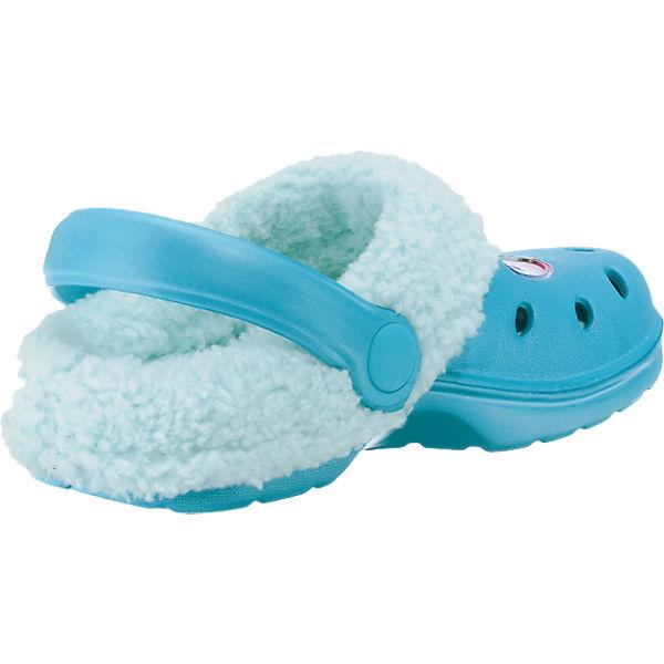 Disney Frozen die Eiskönigin Clogs Hauschuhe Teddyfutter blau